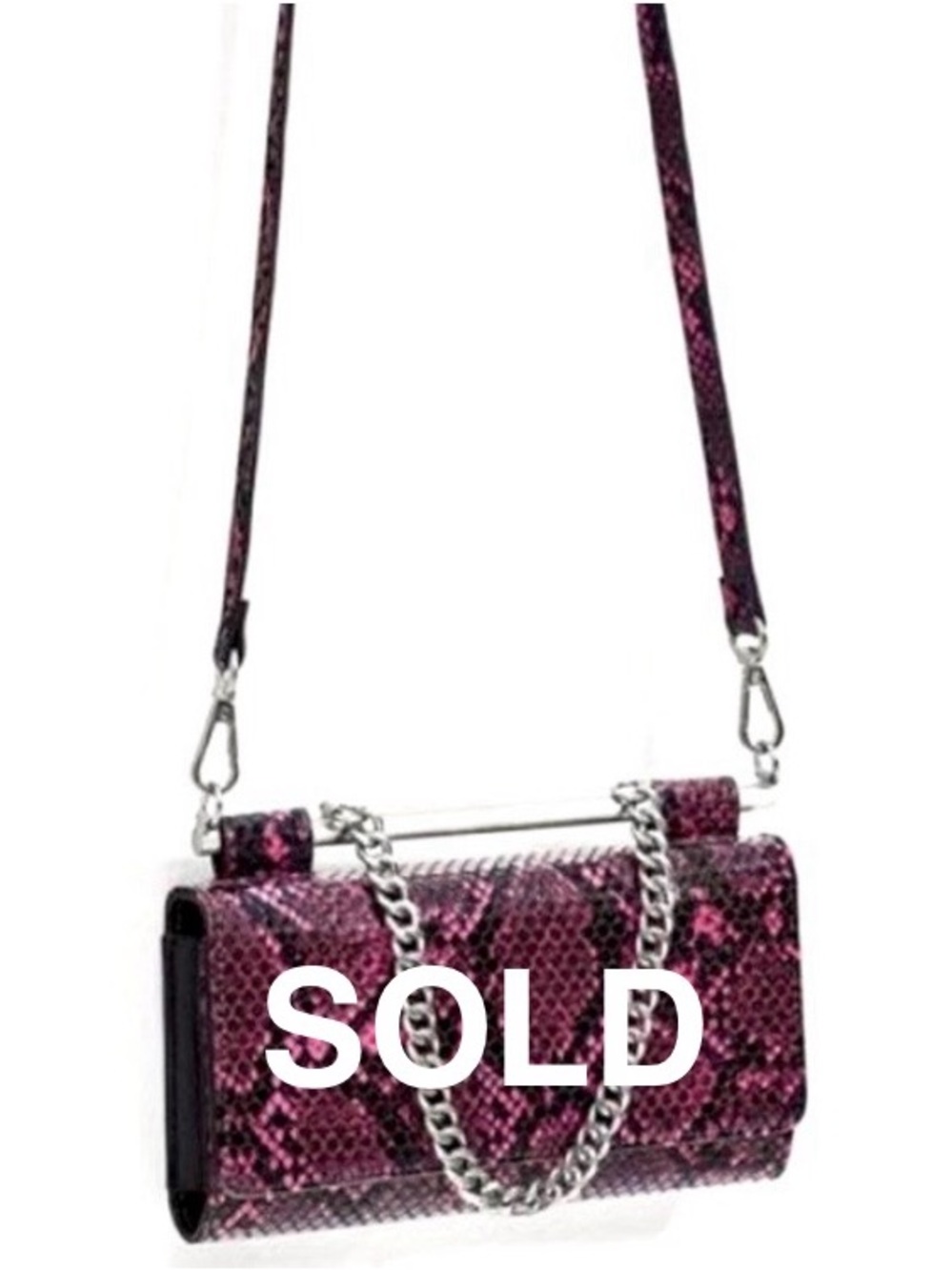 Pink Snake Print Bag